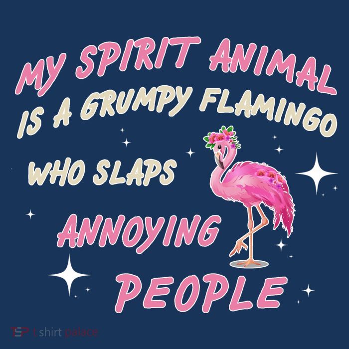 My Spirit Animal Is Grumpy Flamingo Sustainable Beanie