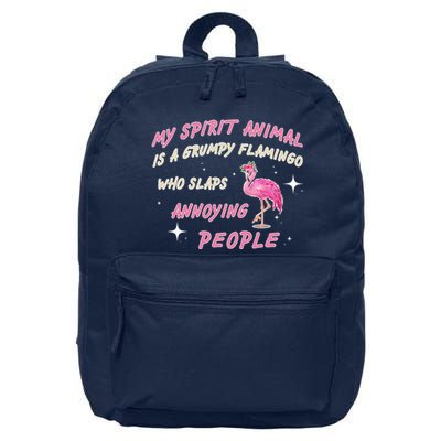 My Spirit Animal Is Grumpy Flamingo 16 in Basic Backpack