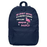 My Spirit Animal Is Grumpy Flamingo 16 in Basic Backpack