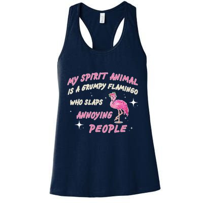 My Spirit Animal Is Grumpy Flamingo Womens Tank Top