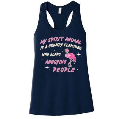 My Spirit Animal Is Grumpy Flamingo Women's Racerback Tank