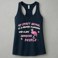My Spirit Animal Is Grumpy Flamingo Womens Tank Top