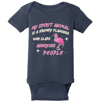 My Spirit Animal Is Grumpy Flamingo Baby Bodysuit