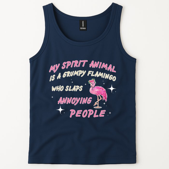 My Spirit Animal Is Grumpy Flamingo Tank Top