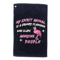My Spirit Animal Is Grumpy Flamingo Golf Towel