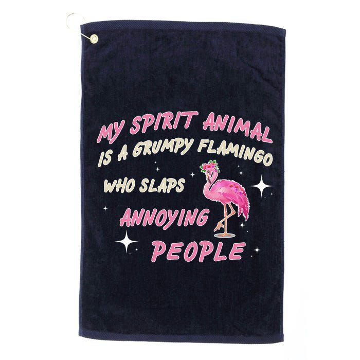 My Spirit Animal Is Grumpy Flamingo Golf Towel