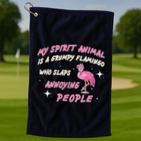 My Spirit Animal Is Grumpy Flamingo Golf Towel