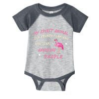 My Spirit Animal Is Grumpy Flamingo Infant Baby Jersey Bodysuit