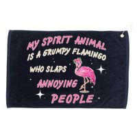 My Spirit Animal Is Grumpy Flamingo Grommeted Golf Towel