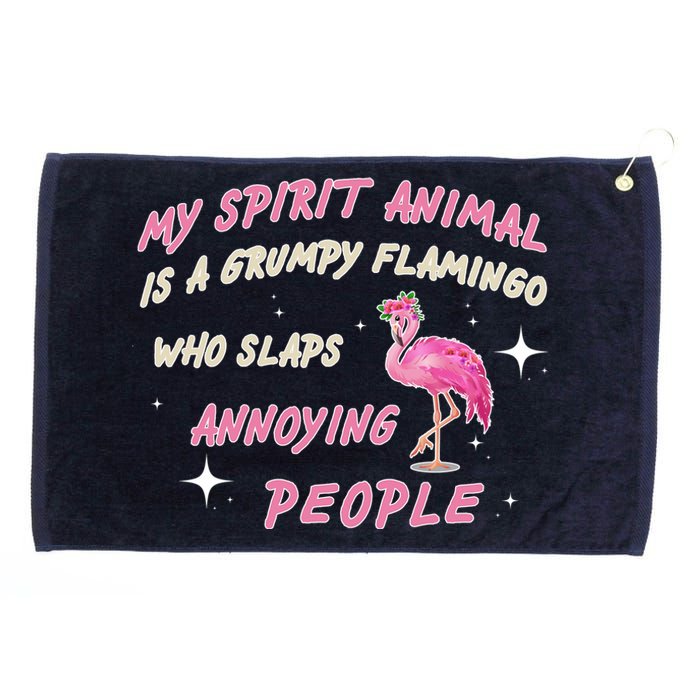 My Spirit Animal Is Grumpy Flamingo Grommeted Golf Towel