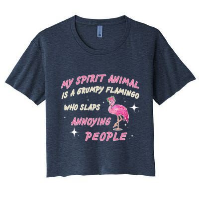 My Spirit Animal Is Grumpy Flamingo Crop Top