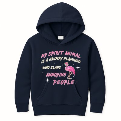 My Spirit Animal Is Grumpy Flamingo Kids Hoodie