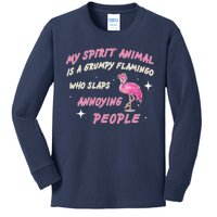 My Spirit Animal Is Grumpy Flamingo Kids Long Sleeve Shirt