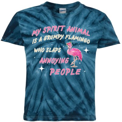 My Spirit Animal Is Grumpy Flamingo Kids Tie-Dye T-Shirt