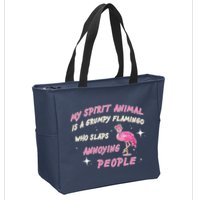 My Spirit Animal Is Grumpy Flamingo Zip Tote Bag