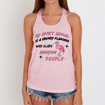 My Spirit Animal Is Grumpy Flamingo Women's Knotted Racerback Tank