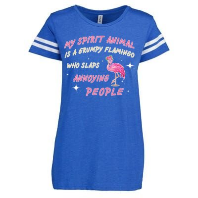 My Spirit Animal Is Grumpy Flamingo Enza Ladies Jersey Football T-Shirt