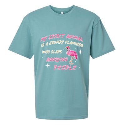 My Spirit Animal Is Grumpy Flamingo Sueded Cloud Jersey T-Shirt