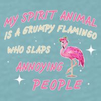 My Spirit Animal Is Grumpy Flamingo Sueded Cloud Jersey T-Shirt
