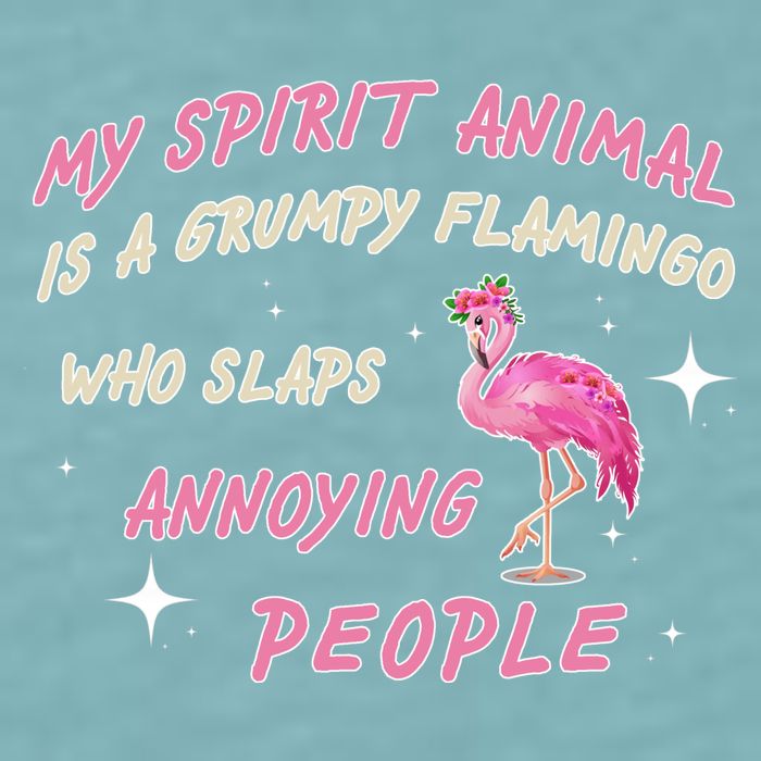 My Spirit Animal Is Grumpy Flamingo Sueded Cloud Jersey T-Shirt
