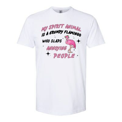 My Spirit Animal Is Grumpy Flamingo Softstyle® CVC T-Shirt