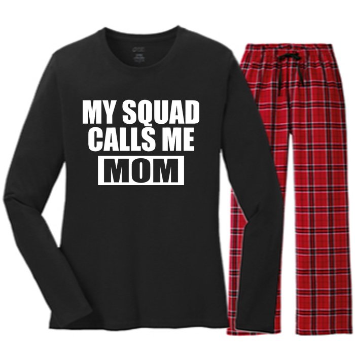 MY Squad Calls Me Mom Women's Long Sleeve Flannel Pajama Set 