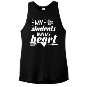 My Students Have My Heart Cute Teacher Ladies PosiCharge Tri-Blend Wicking Tank