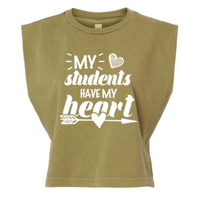My Students Have My Heart Cute Teacher Garment-Dyed Women's Muscle Tee