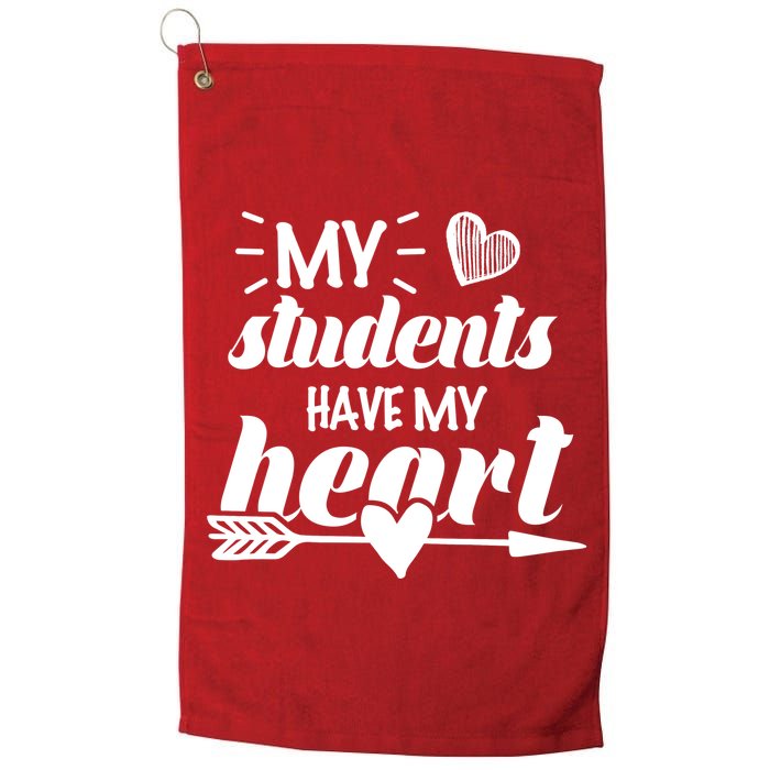 My Students Have My Heart Cute Teacher Golf Towel