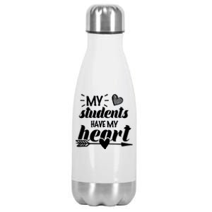 My Students Have My Heart Cute Teacher Stainless Steel Insulated Water Bottle