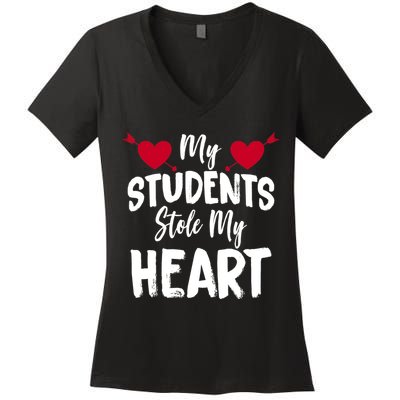 My Students Stole My Heart Women's V-Neck T-Shirt