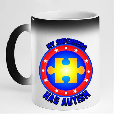 My Superhero Has Autism 11oz Black Color Changing Mug