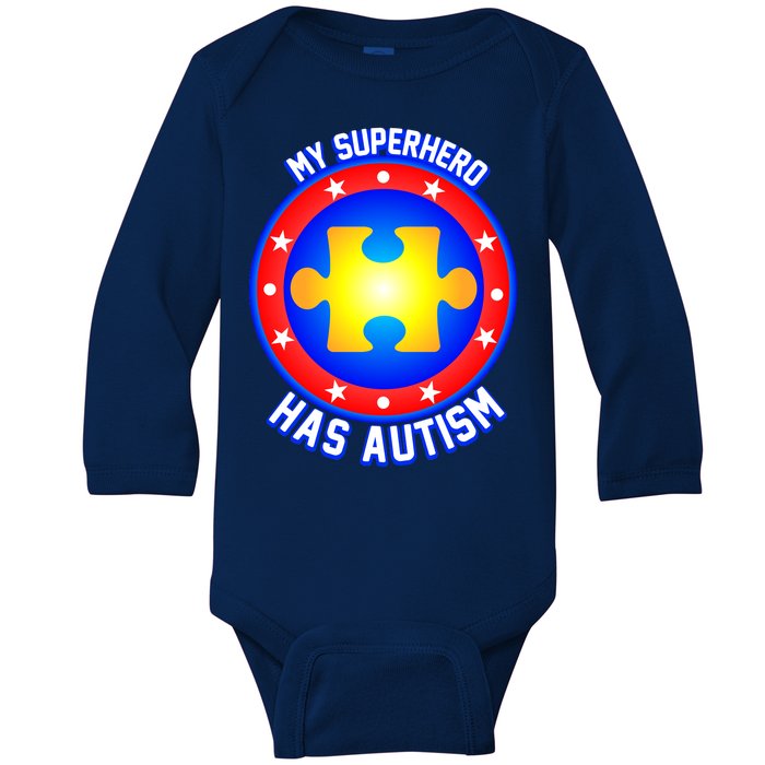 My Superhero Has Autism Baby Long Sleeve Bodysuit