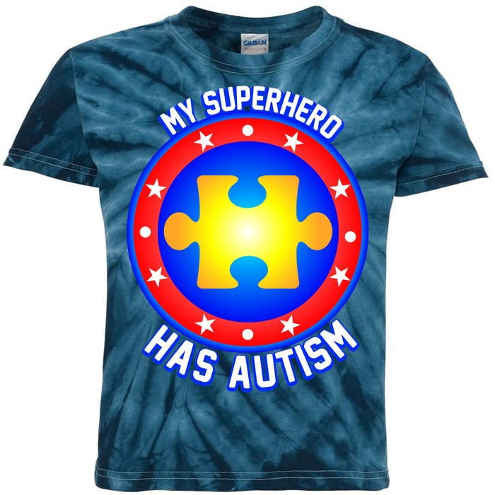 My Superhero Has Autism Kids Tie-Dye T-Shirt