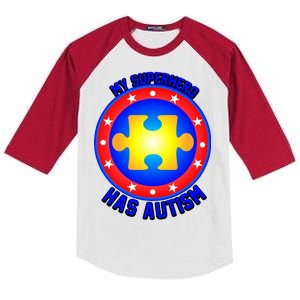 My Superhero Has Autism Kids Colorblock Raglan Jersey