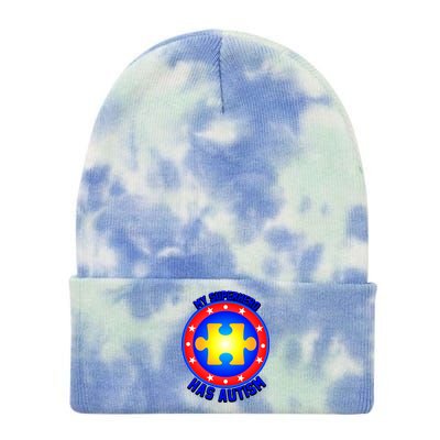 My Superhero Has Autism Tie Dye 12in Knit Beanie