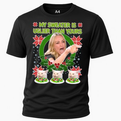My Sweater Is Uglier Than Yours Yelling Cat Meme  Performance Shirt