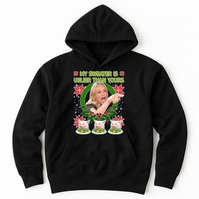 My Sweater Is Uglier Than Yours Yelling Cat Meme  Hoodie