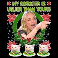 My Sweater Is Uglier Than Yours Yelling Cat Meme  Apron