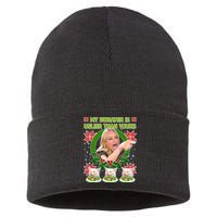 My Sweater Is Uglier Than Yours Yelling Cat Meme  Sustainable Knit Beanie