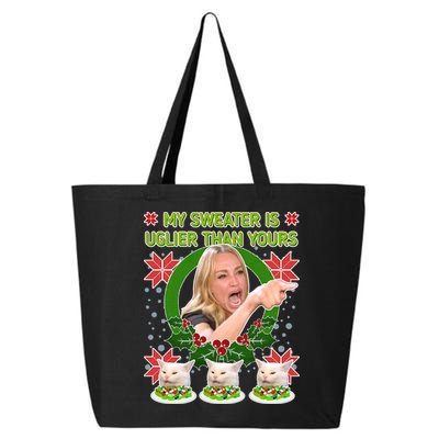 My Sweater Is Uglier Than Yours Yelling Cat Meme  25L Jumbo Tote