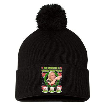 My Sweater Is Uglier Than Yours Yelling Cat Meme  Pom Pom 12in Knit Beanie