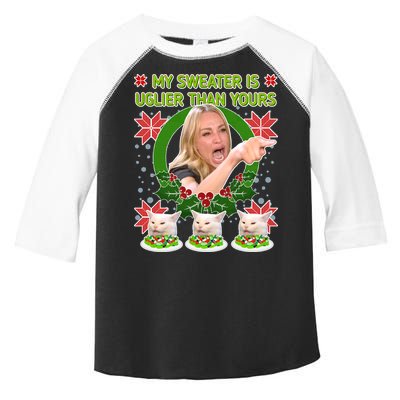 My Sweater Is Uglier Than Yours Yelling Cat Meme  Toddler Fine Jersey T-Shirt