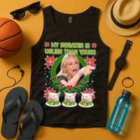 My Sweater Is Uglier Than Yours Yelling Cat Meme  Tank Top