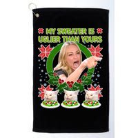 My Sweater Is Uglier Than Yours Yelling Cat Meme  Golf Towel