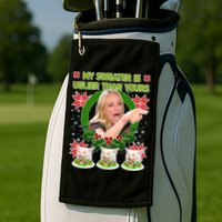 My Sweater Is Uglier Than Yours Yelling Cat Meme  Golf Towel