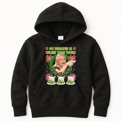 My Sweater Is Uglier Than Yours Yelling Cat Meme  Kids Hoodie