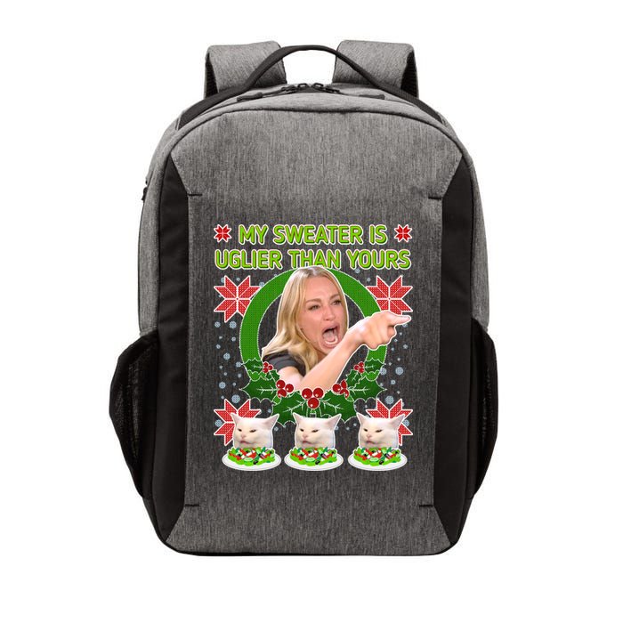 My Sweater Is Uglier Than Yours Yelling Cat Meme  Vector Backpack