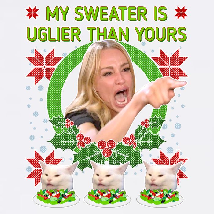 My Sweater Is Uglier Than Yours Yelling Cat Meme  Garment-Dyed Sweatshirt