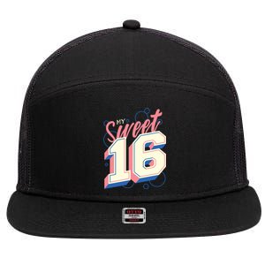 My Sweet Sixteen 7 Panel Mesh Trucker Snapback Hat